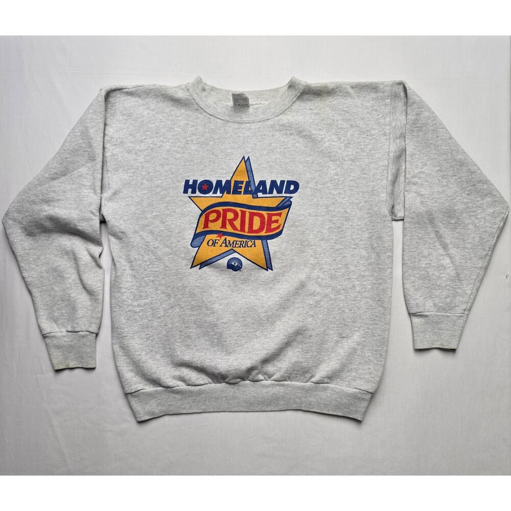 Vintage America Sweatshirt Homeland Pride Of America Gray XL Crewneck Sweater